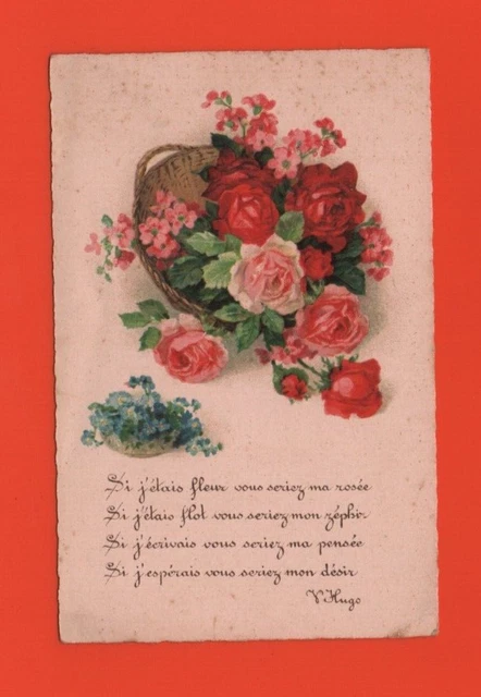 Estampe Originale 1922 André Deslignères - Le Poème De La Rose (1/390) - Gravure Sur Bois Rehaussée