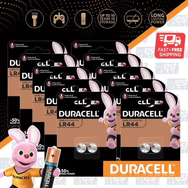 20x DURACELL LR44 1.5V SPECIALTY BUTTON CELL Alkaline Batteries A76 HEXBUG AG13