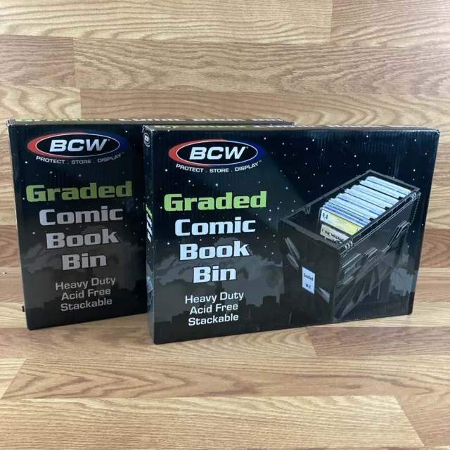 Lot of 2 BCW Graded Certified Comic Book CGC Storage Plastic Bin Stackable Box