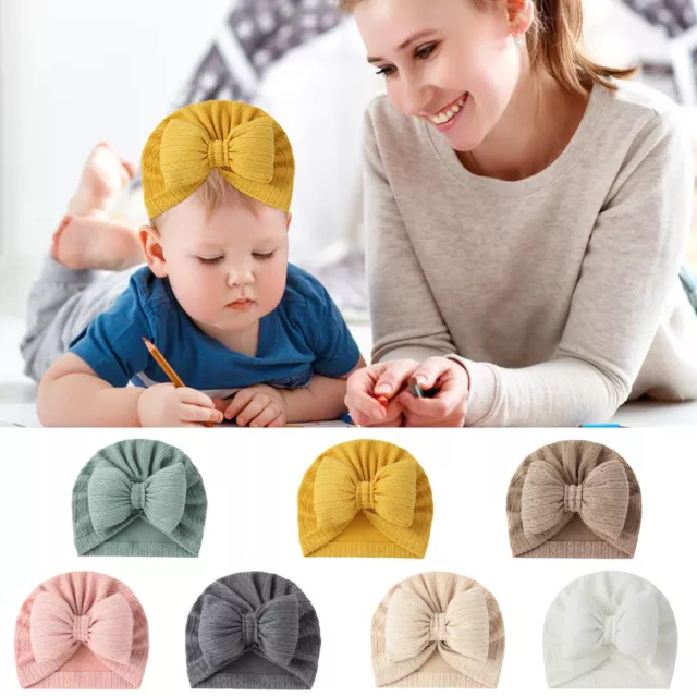 Baby Infant Beanie Turban Hat Girls Bow Knot Cap Newborn Head Wrap Kids Headband