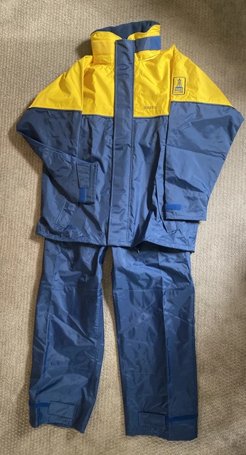 Boat/US Blue WATERPROOF RAIN SET Fishing Boat Jacket + Bib Pants Men's L