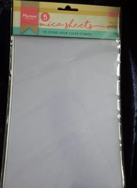 5x Mica sheets zur Aufbewahrung Clear Stempel passend für Koffer Marianne Design