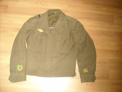 Vtg 40S Wwii Mens 36 R Wool Ike Button Military Us Army Romania Patch Jacket
