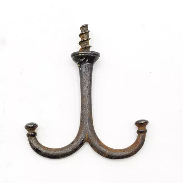 Vintage Coat Hat Hook Double Ended Cast Iron 2.5"