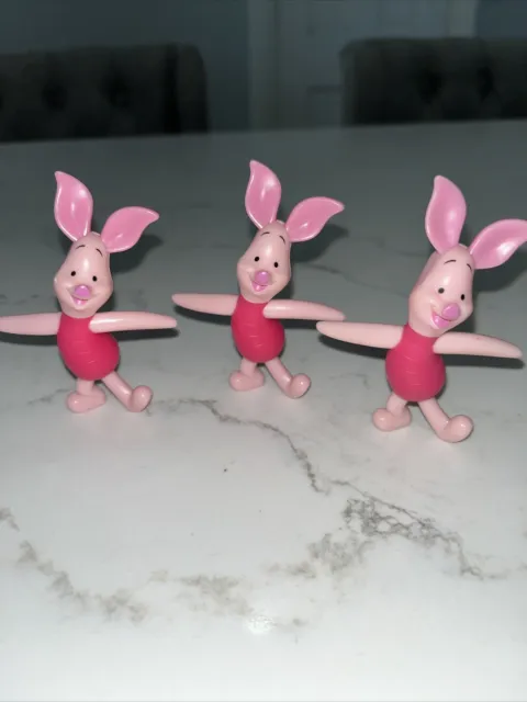 Lot of (3) PIGLET Action Figure WINNIE THE POOH 3" Cake Topper Standing Disney