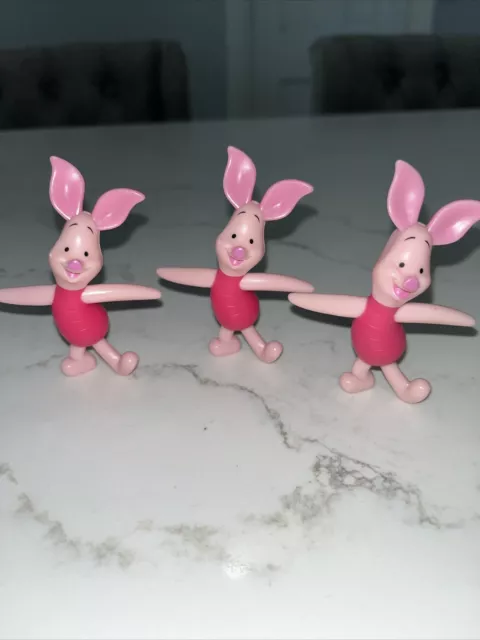 Lot of (3) PIGLET Action Figure WINNIE THE POOH 3" Cake Topper Standing Disney