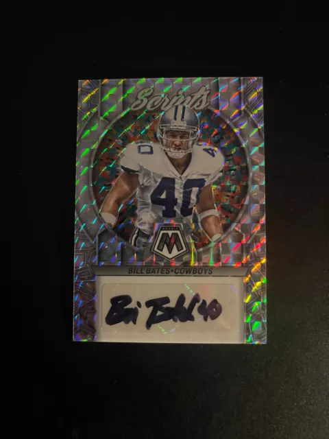 2023 Mosaic BILL BATES Silver Scripts Auto #S49 Dallas Cowboys