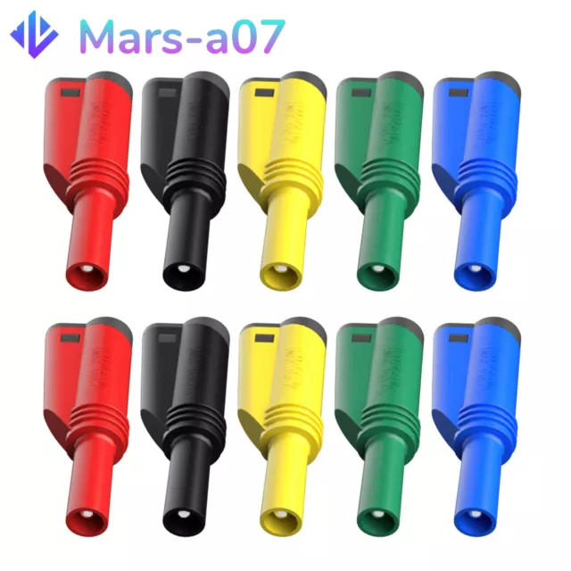 10PCS 4mm Shrouded Banana Plug Fully Insulated Stackable Male Connector