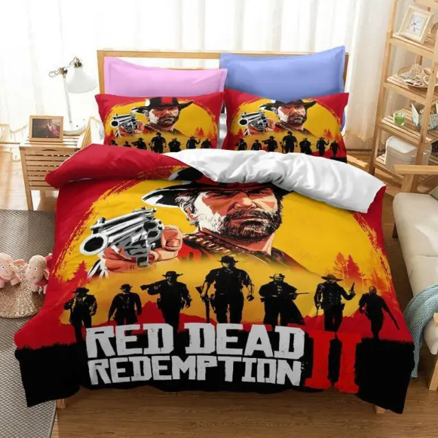 Red Dead Redemption Doona Quilt Duvet Cover Set Single Double Queen Size Bed AU
