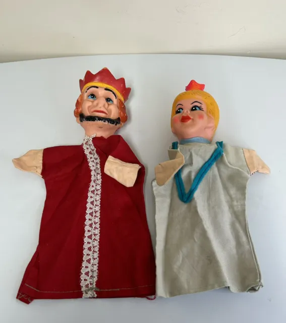 Vintage Mr. Rogers Neighborhood Rubber Head Hand Puppets King & Queen