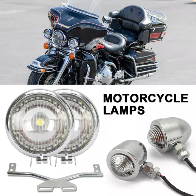 Driving Passing Spot Fog Turn Signals Light Bar For Harley Touring Road King