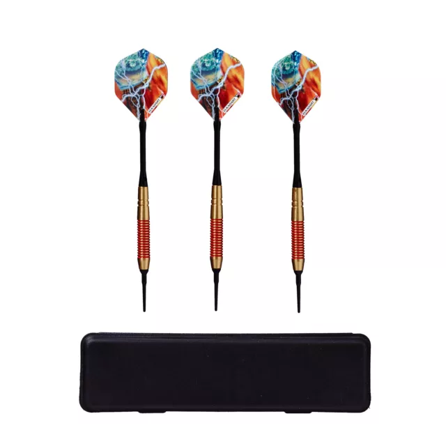 Elkadart Dartpfeile Darts Storm, 3 Soft-Tip-Pfeile mit Etui, 16 oder 18 g