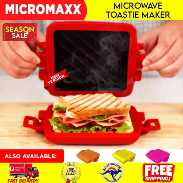 MICROWAVE TOASTED TOASTIE Sandwich Maker Cafe Toaster $79.95