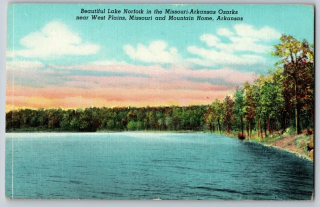 Ozarks, Arkansas AR - A Beautiful Lake Norfork - Vintage Postcard - Unposted