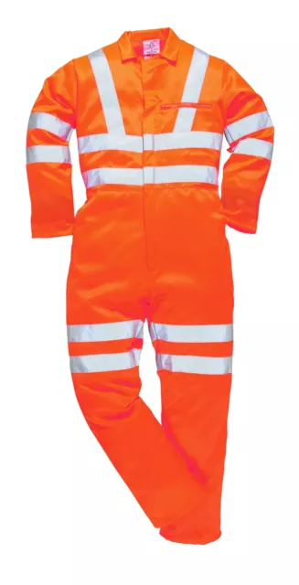 Portwest Hi Vis Poly-cotton Coverall RIS Overall Boilersuit Work Wear RT42