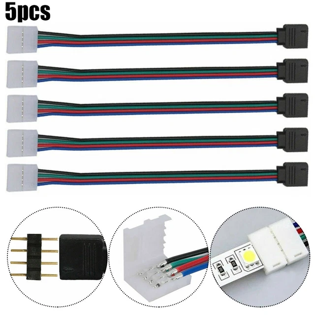 Housoutil 2 Set Di Cavi Splitter Rgb A 4 Pin Per Strisce Led Splitter Per Strisce Led Smd 5050/3528 11 8 Pollici/30 Cm 2 Pezzi*2