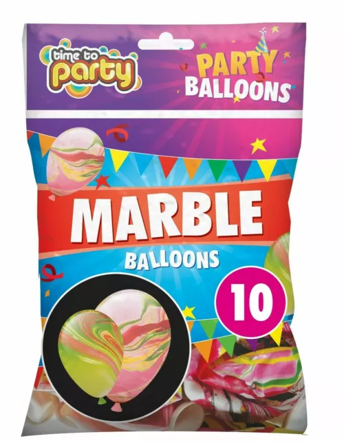Balloons Happy Birthday Party Marble  Celebration Colour Decoration Latex