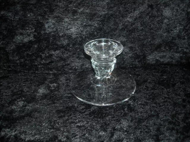 Fostoria AMERICAN CLEAR Single Light Candlesticks 3" crystal cube (set of 2)