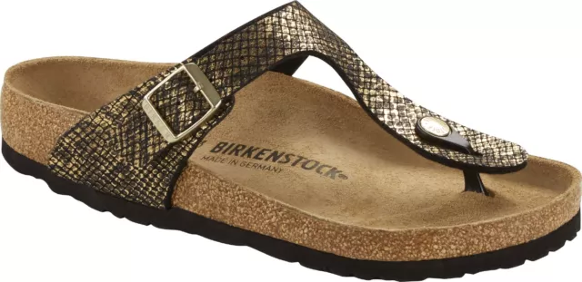 Birkenstock Zehenstegsandale Gizeh Shiny Python Black