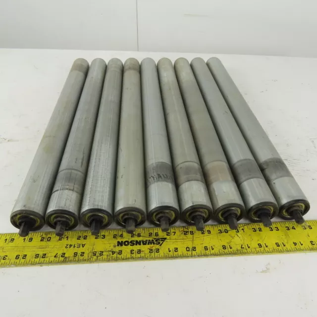 Dematic HQ S3453 1.9OD 22"BF 23" OAL Gravity Conveyor Roller Lot Of 9