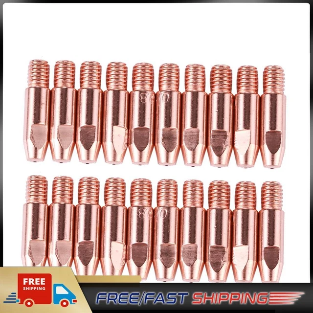 20 pz ugelli di saldatura torcia a gas MIG punta di contatto semi-automatica (0,8 mm)