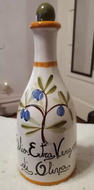 Ranieri & c Olive Oil Ceramic Bottle ITALY Citta Di Castello Perugia Italia 11"