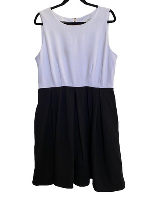 Kate Spade New York A-Line Dress Black & White Color Block Size XL