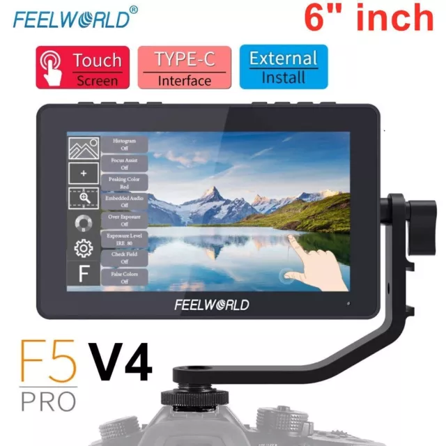 Feelworld F5 Pro V4 6" DSLR Kamera Feld Videomonitor 3D LUT 4K HDMI 1920x1080