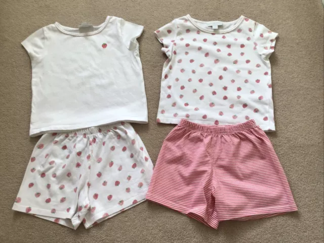 The Little White Company Girls Mix And Match Shortie Pyjamas Age 2-3 Years X 2
