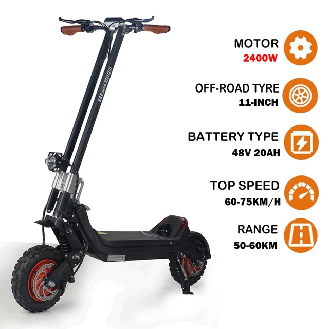 2400W ADULTS ELECTRIC Scooters Dual Motor 40MPH 48V Commute Off Road E