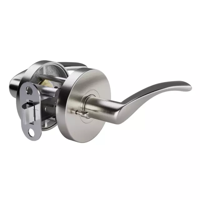 AVALON 0580 - Modern Door Handle Set (Privacy / Passage) in Satin Nickel Finish