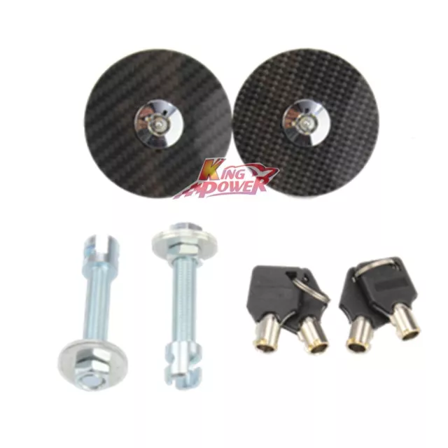UNIVERSAL RACING Mount Bonnet Carbon Fiber Hood Latch Pin Key Locking Kit