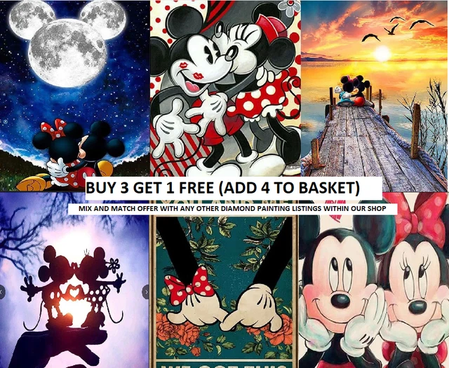 Full Drill 5D Diamond Painting Art DIY Kit 30/40 Disney, Mickey and Minnie