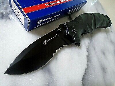 Smith & Wesson Black Ops Recurve Assisted Open Pocket Knife 7Cr17 1147098 G10