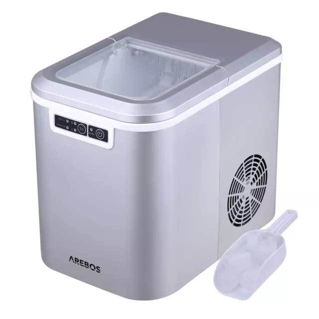 AREBOS Machine à Glaçons 2,2 L Icemaker Machine à Glace 12 KG en 24 h