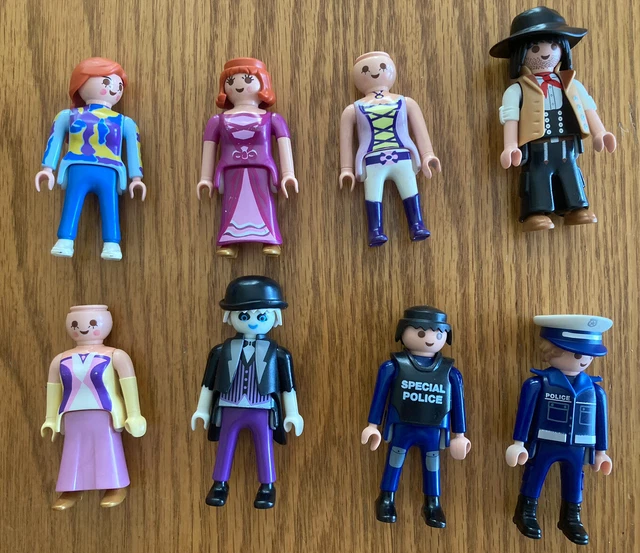 Lot of 8 Playmobil Figures - Police, Cowboy, Ghost, Princess- Various Years
