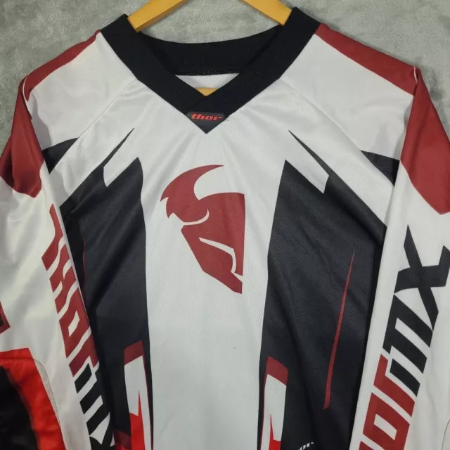 Thor MX Phase Motocross Jersey Long Sleeve Racing Shirt Red Black White Mens XL