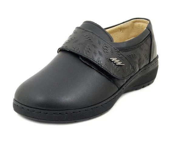SCARPE DONNA ORTOPEDICHE Pelle Nero con Strap