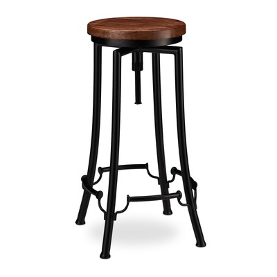 Epic Epic Barre Tabouret Industrialisstool Bois Hauteur Réglable 