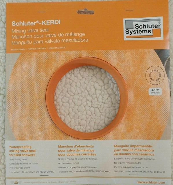 SCHLUTER KERDI PIPE Seal 3/4” and Mixing Valve Seal 41/2" 9.00 PicClick
