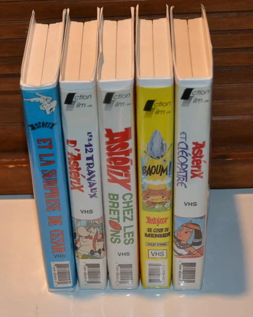 5 ASTERIX VHS tapes French Language The 12 Tasks Cleopatra Caesar
