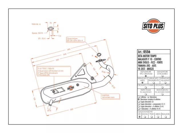 Schalldämpfer Website Plus Malaguti F10 MBK Evolis - Jog Yamaha Breeze -axis-ye