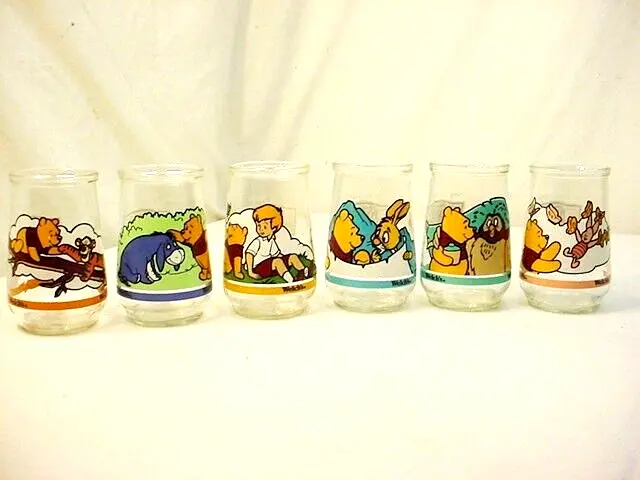 Welch's POOH'S Grand Adventure Collectible Jelly Glasses Tumblers Set of 6 FShip