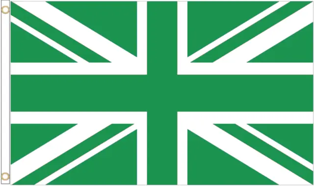 Drappo da bara bandiera Union Jack verde e bianco - spedizione rapida