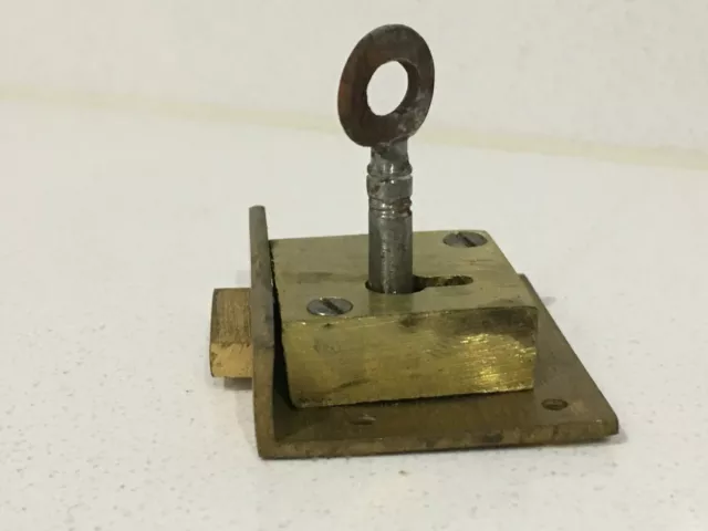 1 1/2" x 1 1/4" BRASS TILL DRAWER LOCKS  4 LEVER complete with 1 cut key NOS