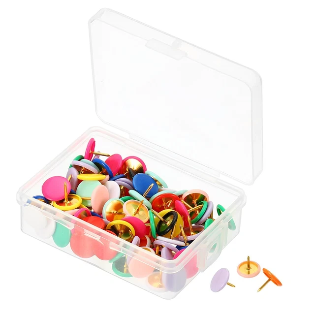 Pressione Spille,100pz Plastica Rotondità Oro Acciaio Punta,Multicolore