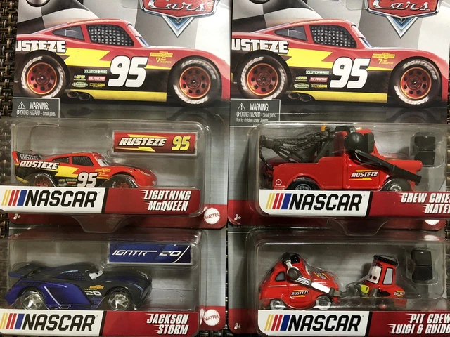 NEW DISNEY PIXAR Cars NASCAR 2021 Mater, McQueen, Jackson Storm & Luigi ...