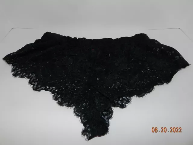 LA SENZA Black LACE panties sz M flutter sleep shorts