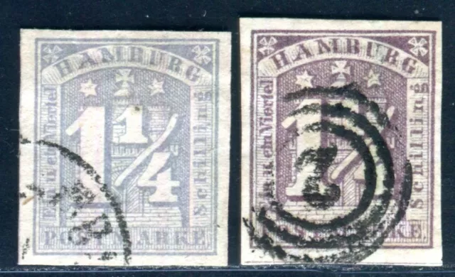 HAMBURG 1864 8e,f gestempelt SEHR SCHÖN FRISCHE FARBEN (N1167