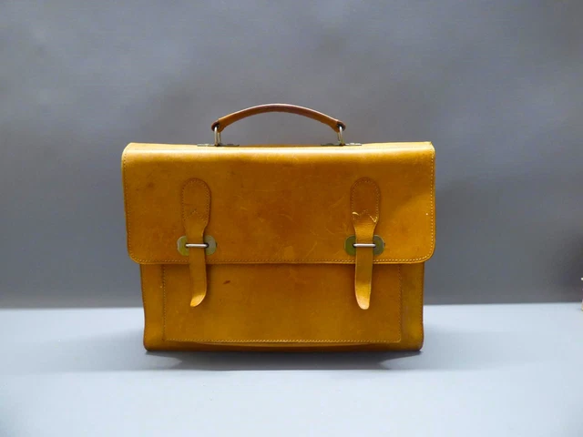 Super Leder-Aktentasche 3 Fächer (1x Reißverschluß) kleine Ledertasche